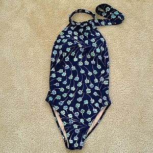 J Crew Open-Back Floral Swimsuit